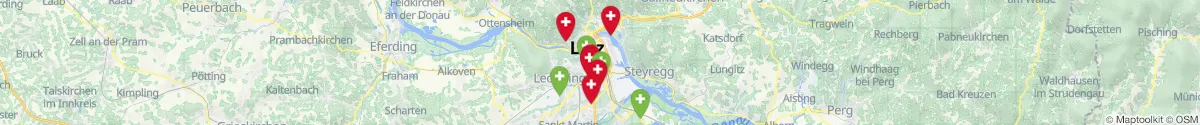 Kartenansicht für Apotheken-Notdienste in der Nähe von Linz  (Stadt) (Oberösterreich)